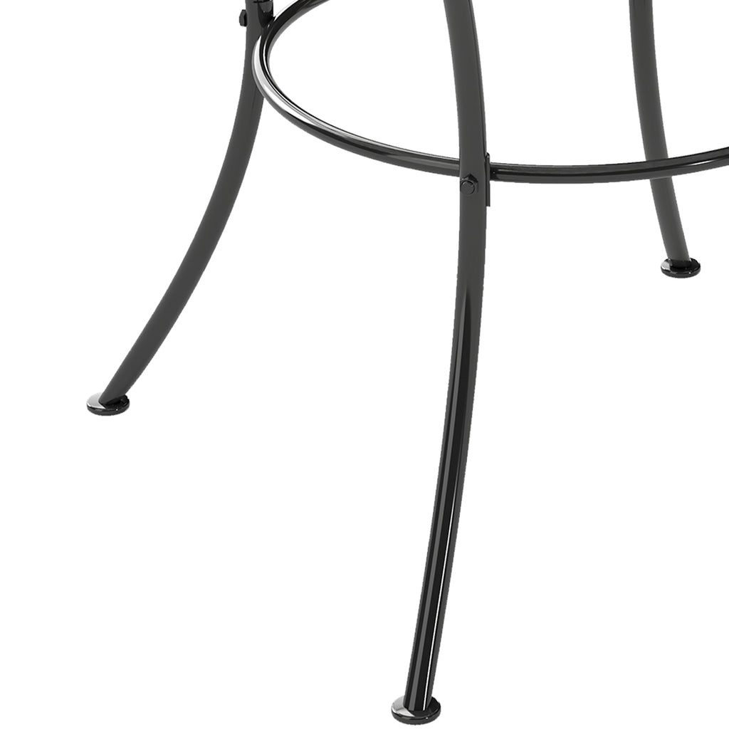 Square Garden Metal Bistro Table Outdoor Patio Coffee Side Desk 23.6" x 23.6" x 27.6" Black