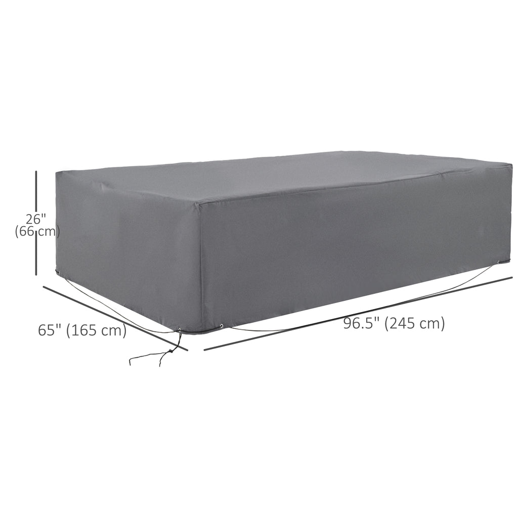 Patio Furniture Covers, Waterproof, Windproof and Anti-UV 300D Oxford Fabric Large Outdoor Furniture Cover for Outdoor Sectional Sofa Set, 97" x 65" x 26", Grey