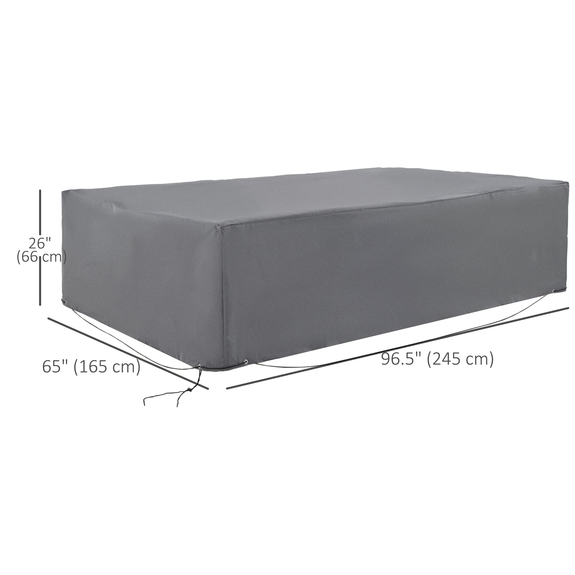 Patio Furniture Covers, Waterproof, Windproof and Anti-UV 300D Oxford Fabric Large Outdoor Furniture Cover for Outdoor Sectional Sofa Set, 97" x 65" x 26", Grey