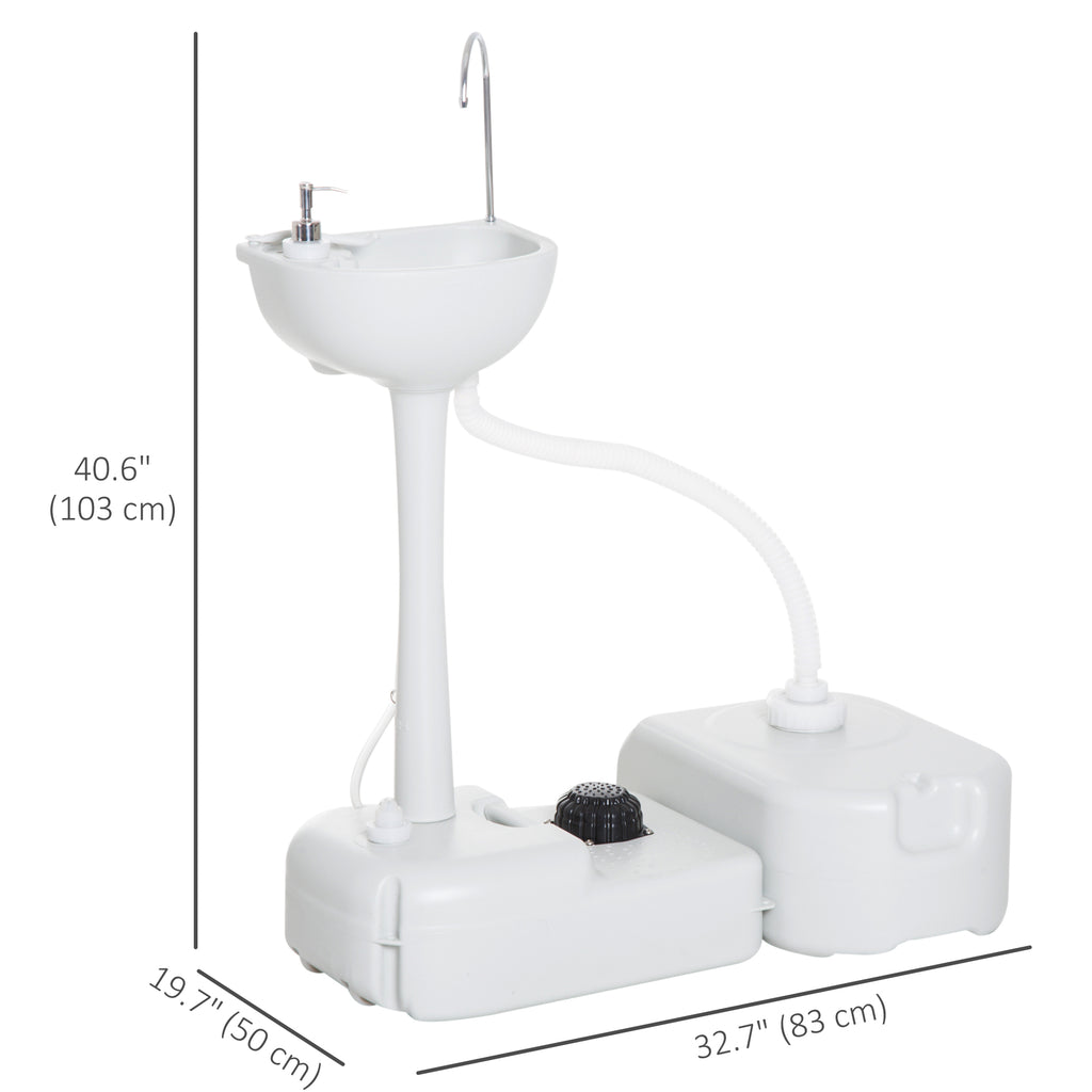 Portable Camping Sink â€” Hand Wash Station Basin with Recovery Tank, Soap Dispenser and Towel Holder