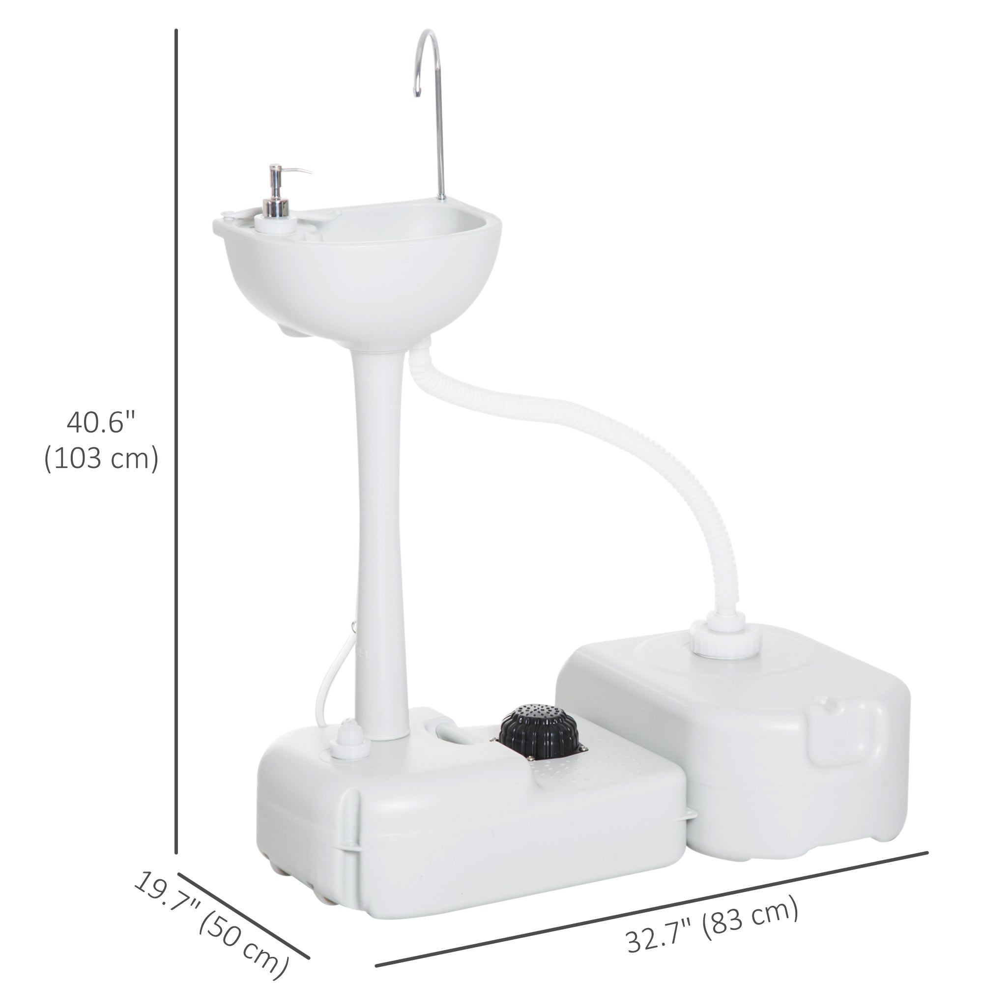 Portable Camping Sink â€” Hand Wash Station Basin with Recovery Tank, Soap Dispenser and Towel Holder
