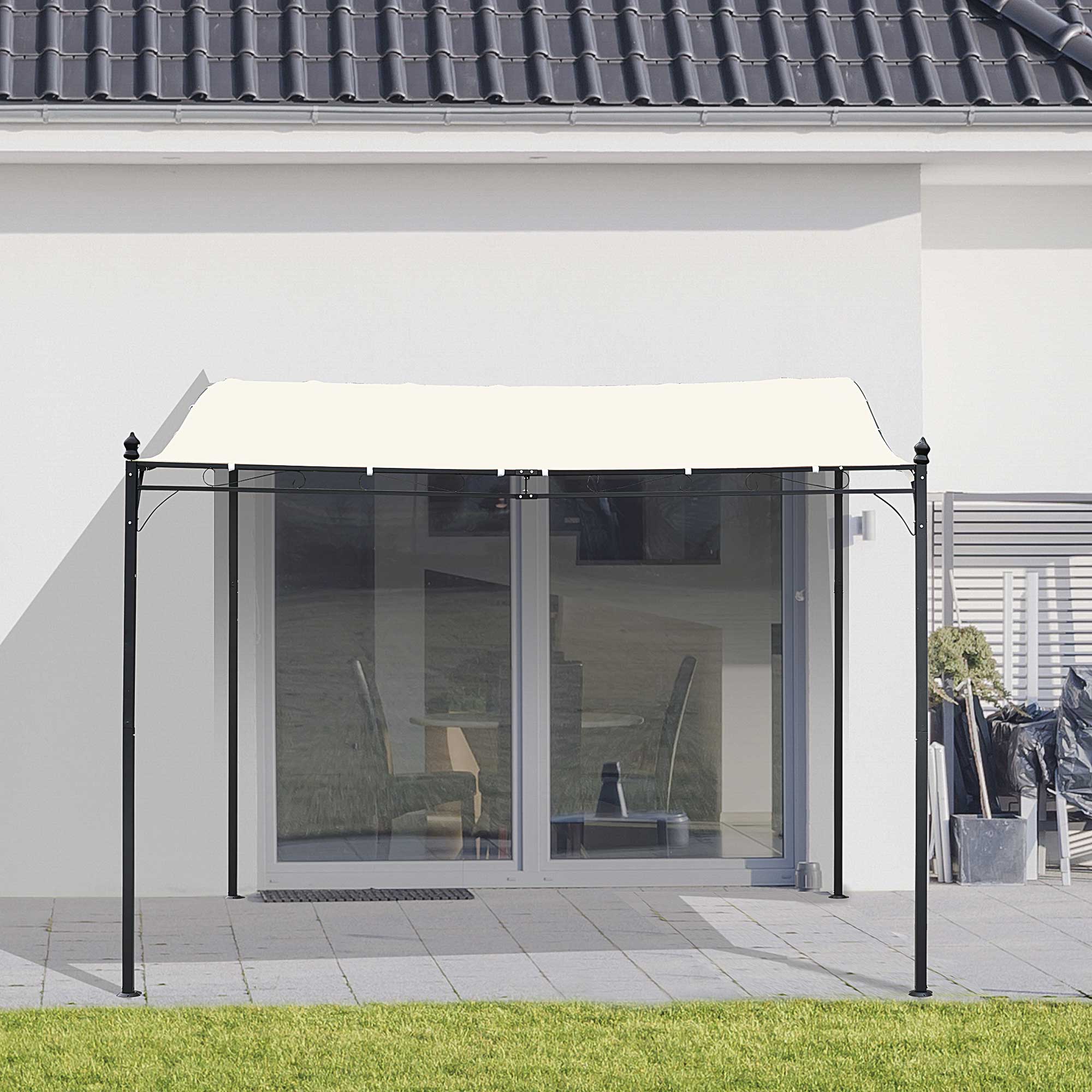 Portable Gazebo 10x10 Steel Patio Outdoor Sun Shelter for Porch, Patio & Yard, Weather-resistan, Cream White