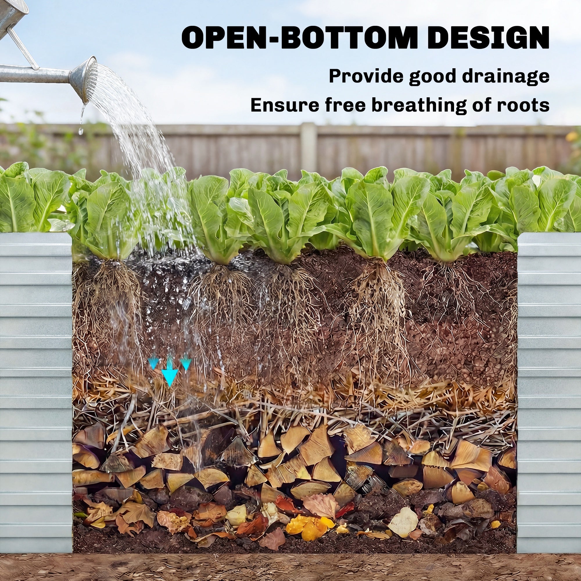 5' x 3' x 2' Raised Garden Bed, Galvanized Planter Box for Growing Flowers, Herbs and Vegetables, Silver