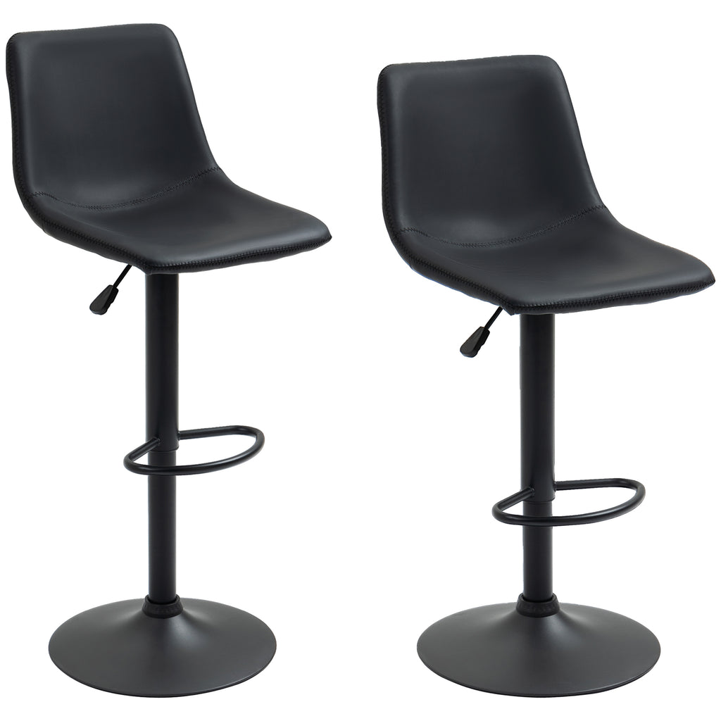 Adjustable Counter Height Bar Stools Set of 2, 360Â° Swivel Kitchen Counter Stools Dining Chairs with Backs, Vintage Leather, Retro Grey