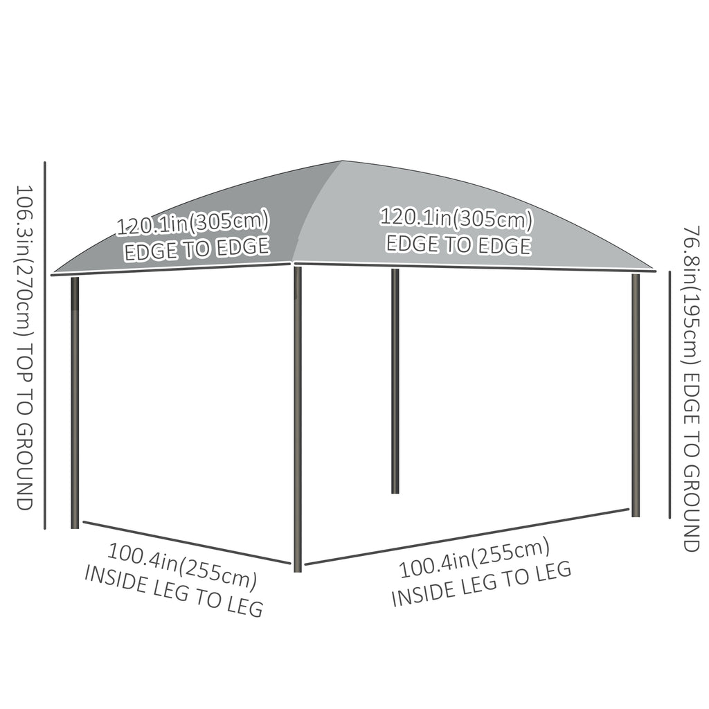 10' x 10' Outdoor Hardtop Gazebo Canopy withÂ UV60+ Polycarbonate Roof, Steel Frame, Central Hook,Â Curtains, Dark Grey