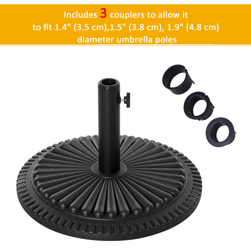 Patio Umbrella Base Stand, Round Cement Parasol Holder for Outdoor, Patio, Garden, Beach, Fits Î¦1.4", Î¦1.5" and Î¦ 2" Pole, Black