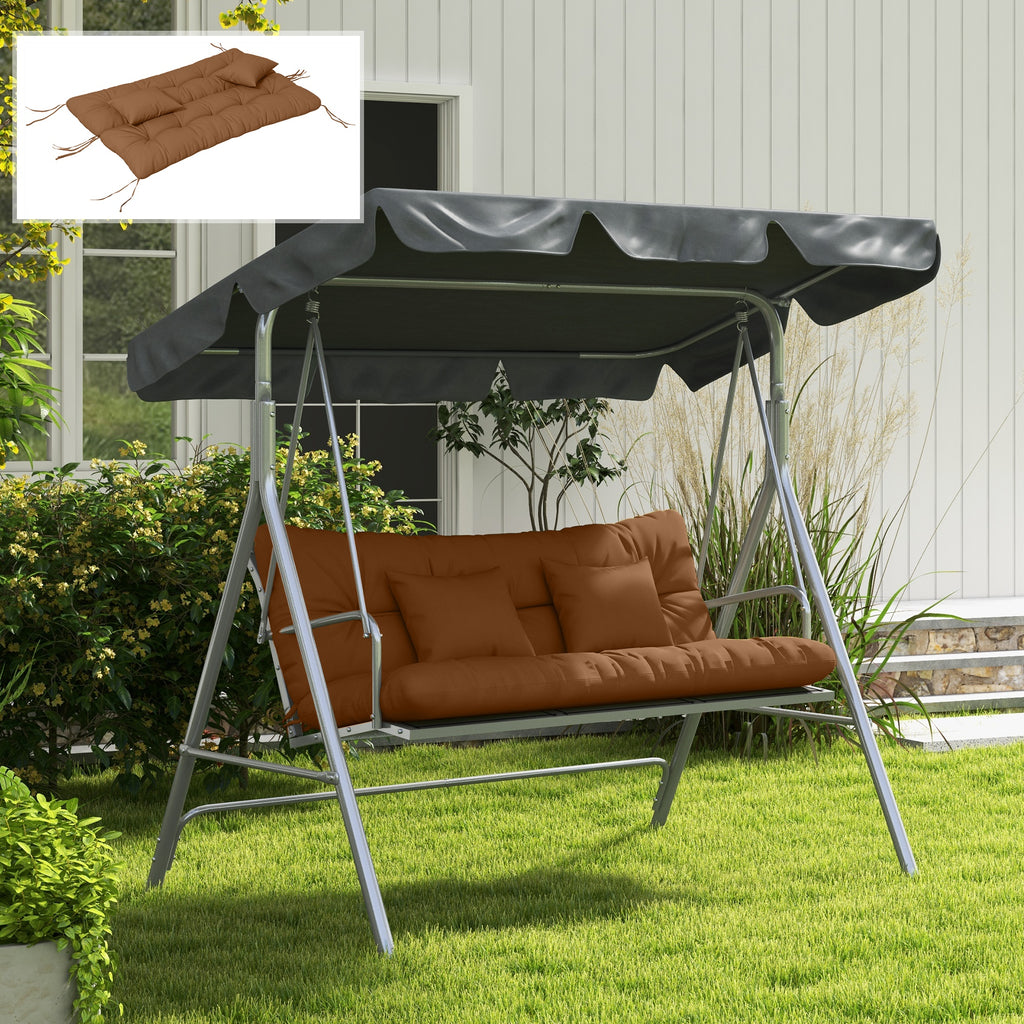 4-Piece Back and Seat Cushion Pillows Replacement and Pillows, Patio Chair Cushions Set with Ties, Tan