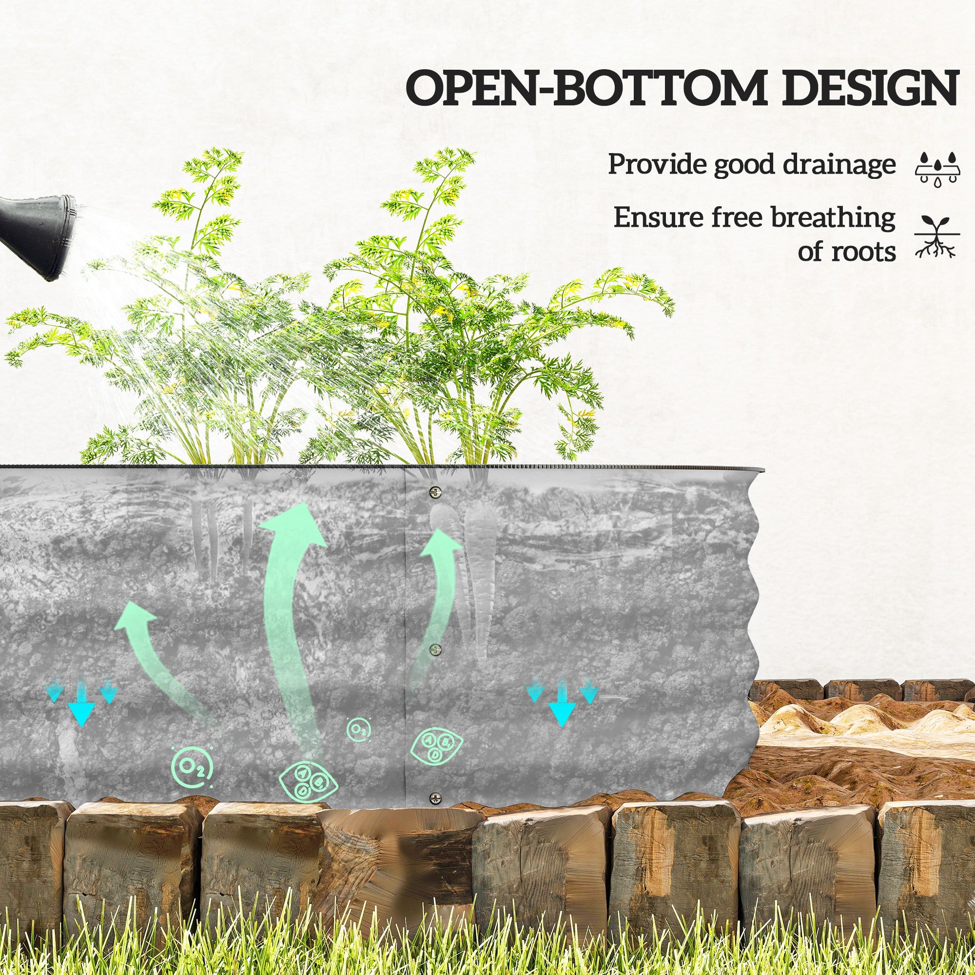 4.9 x 2 x 1ft Galvanized Raised Garden Bed Kit, Metal Planter Box with Safety Edging, Silver