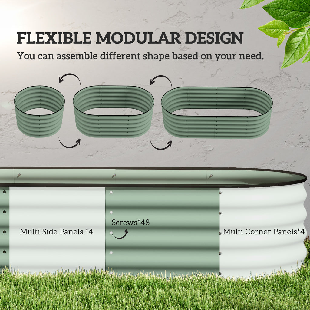 5 x 2 x 1.5 FT Galvanized Steel Raised Garden Bed, Metal Garden Bed Planter Box with Safety Edging, Green