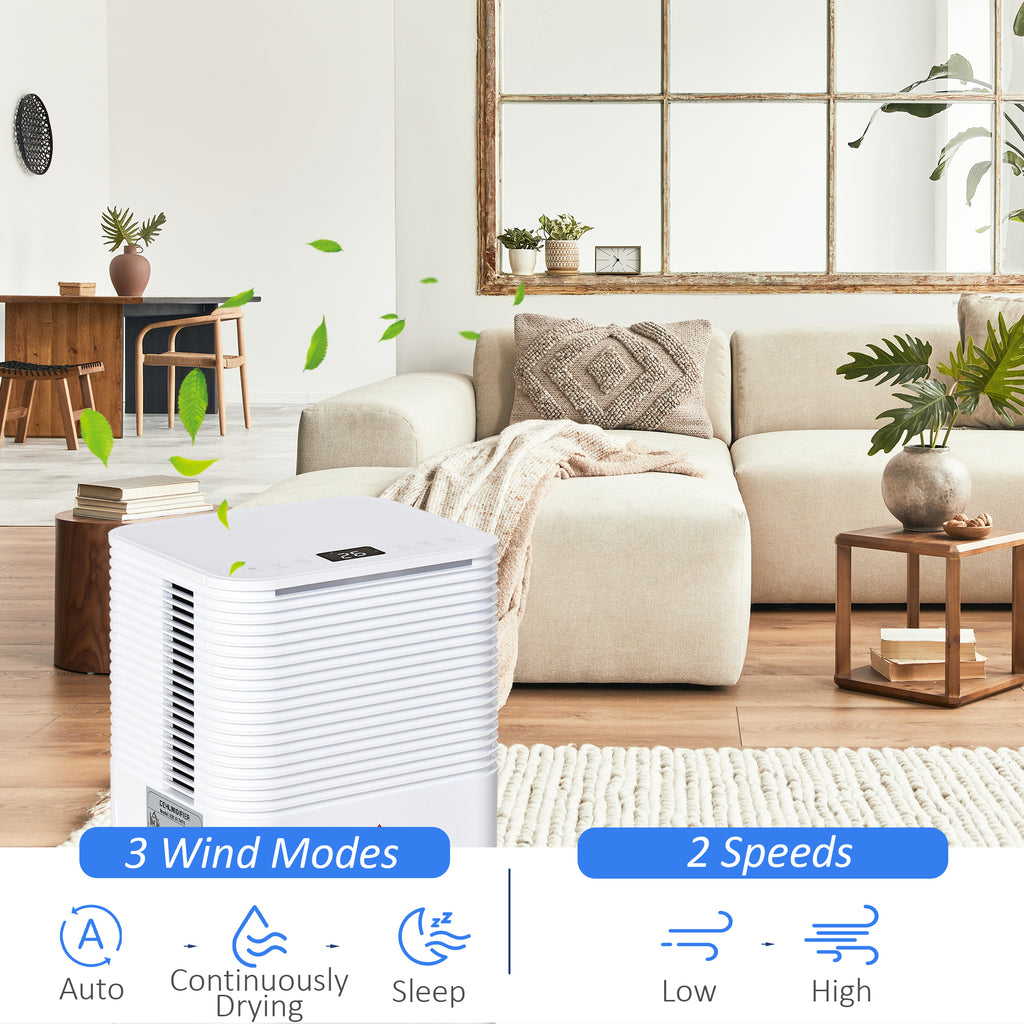 1260 sq.Ft Portable Quiet Dehumidifier for Home Laundry Room Bedroom Basement, 21pt Electric Moisture Air De-Humidifier with 3 Modes
