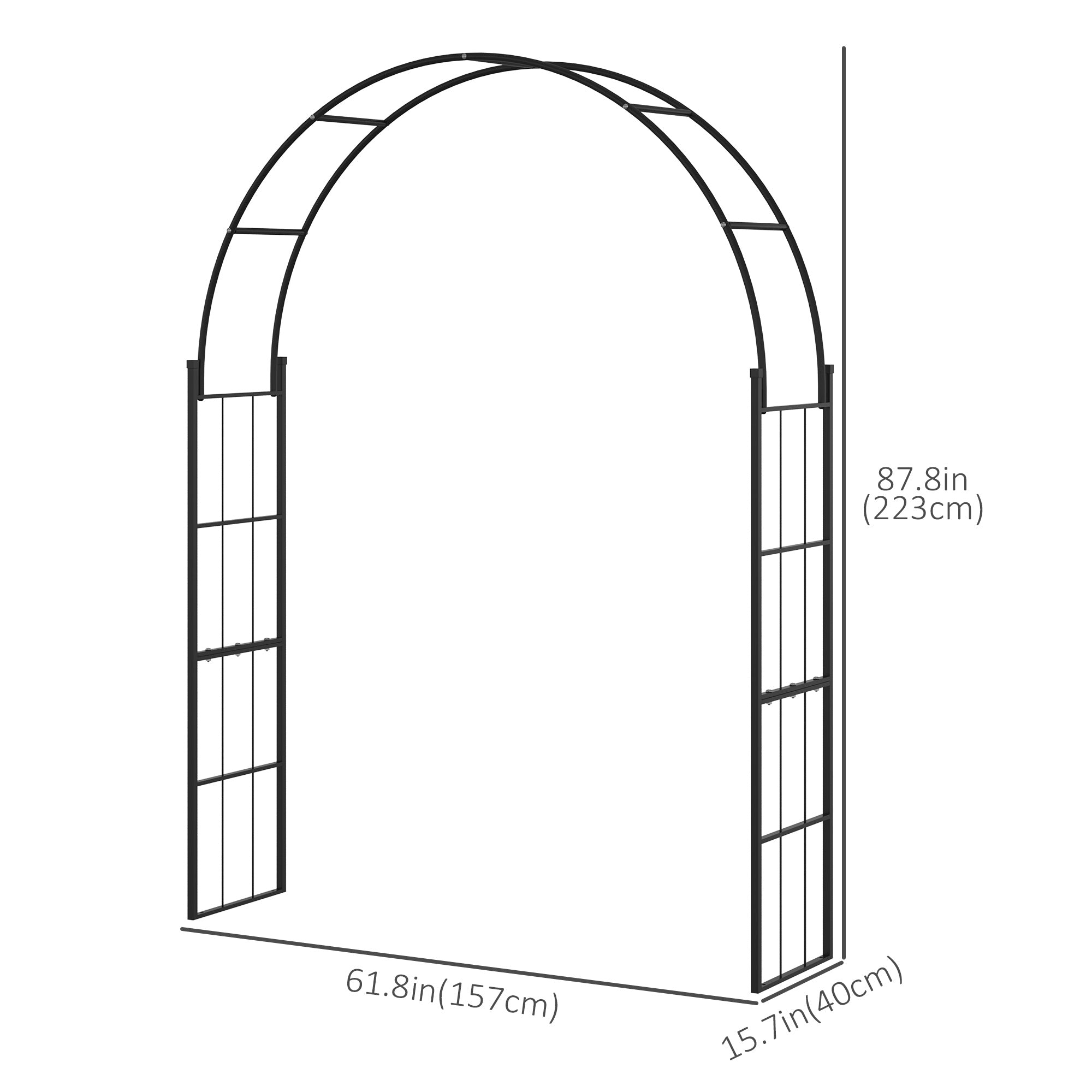 7FT Garden Arch Trellis, Outdoor Wedding Arbor for Ceremony for Climbing Roses, Vines and Plants