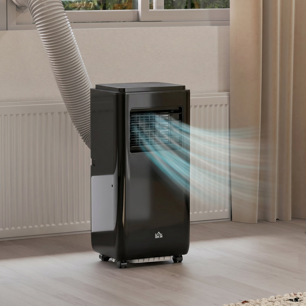 10,000 BTU Moible Air Conditioner 440 Sq. Ft., Dehumidifier Fan Auto Sleep with 24H Timer On/Off, Window Kit, Black