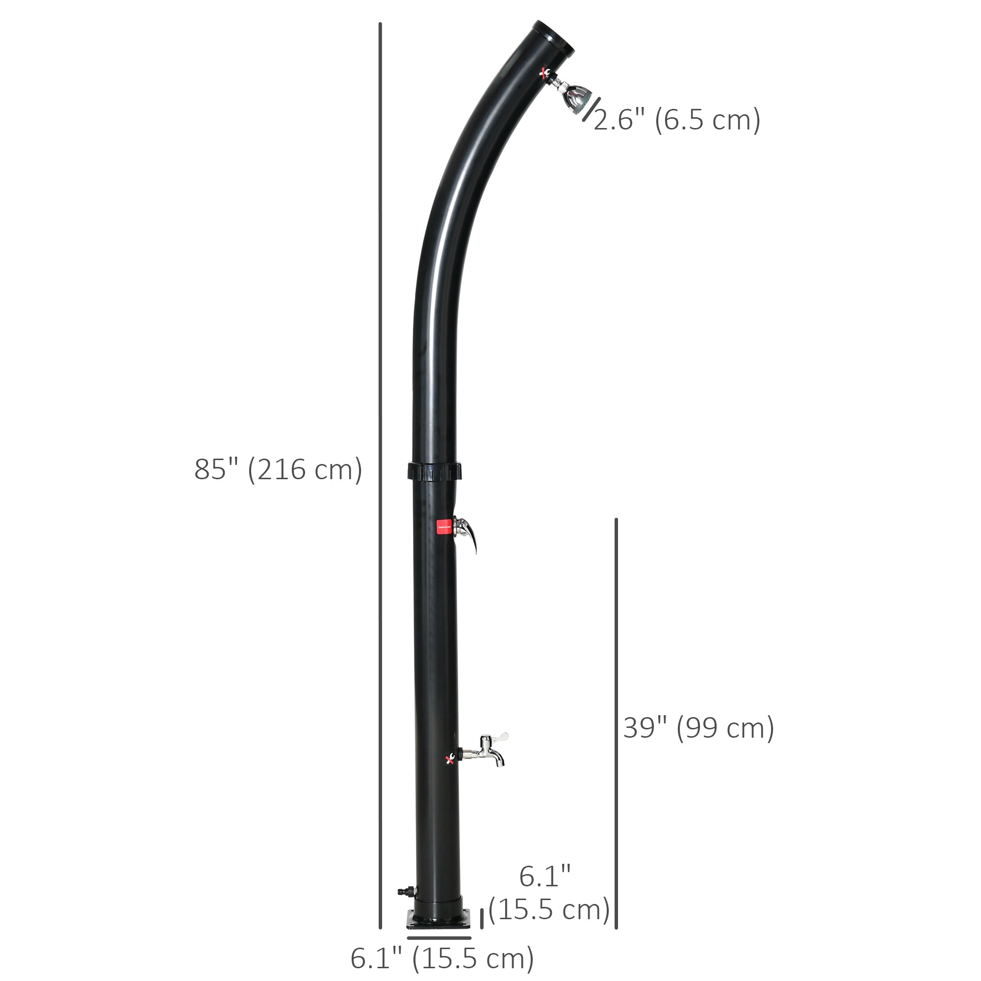 Solar Outdoor Shower, 5.3-Gallon Garden Shower with Adjustable Water Temperature up to 140Â°F, Black