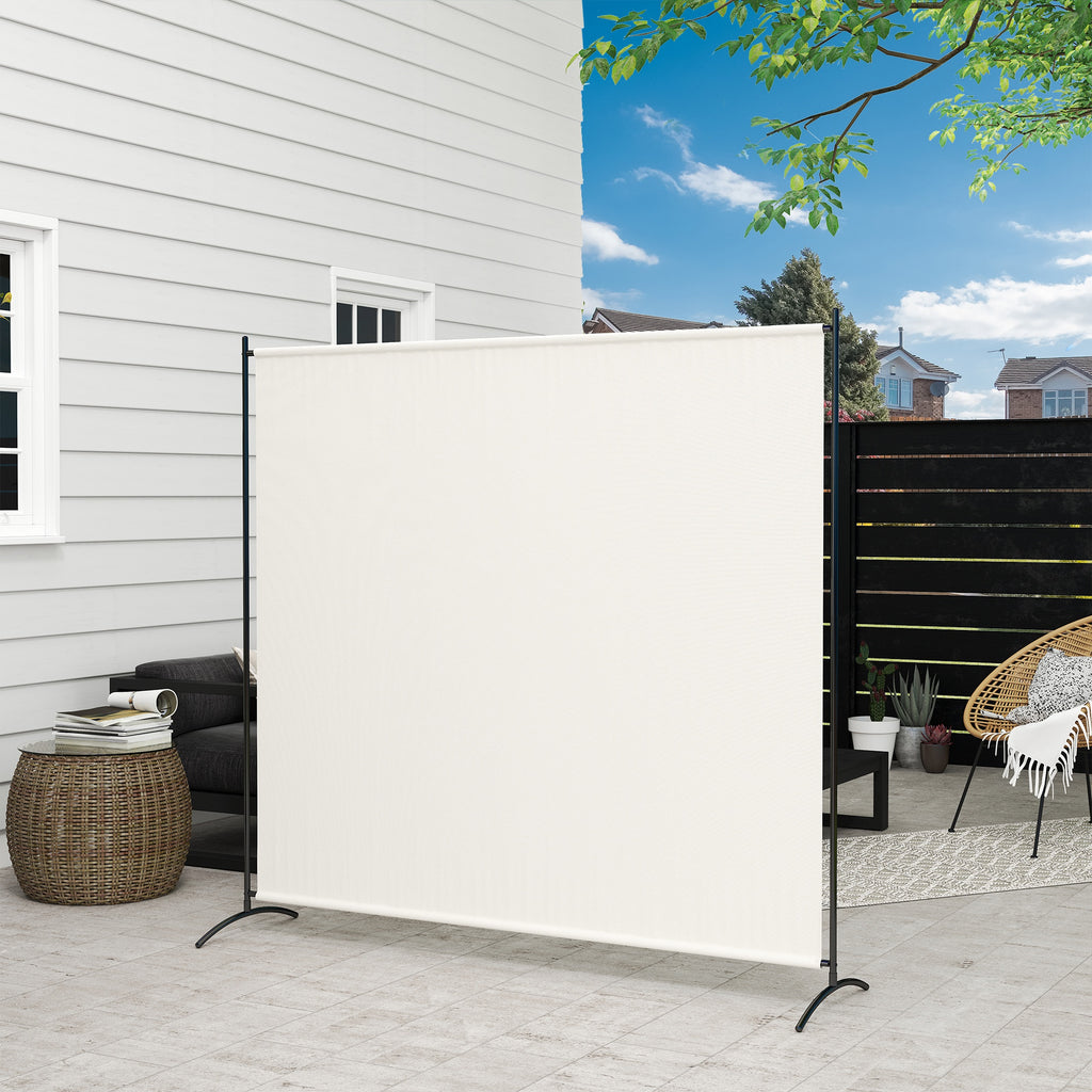 Single Panel Room Divider, UV30+ Privacy Screen, Indoor Outdoor Privacy Panel with Stable Base, Beige