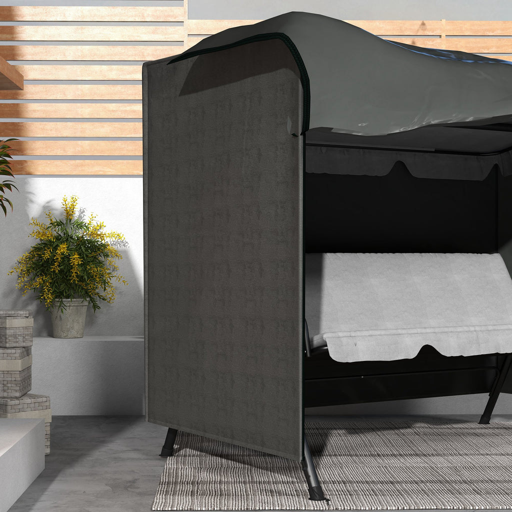 3-Seater Patio Swing Cover, Outdoor Garden Furniture Protection Hammock Glider Cover, 81" x 49" x 65", Dark Grey