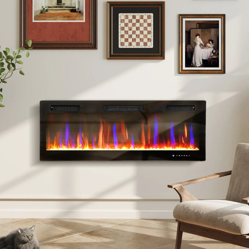 50 inch thin electric fireplace heater with remote control and Eco Mode