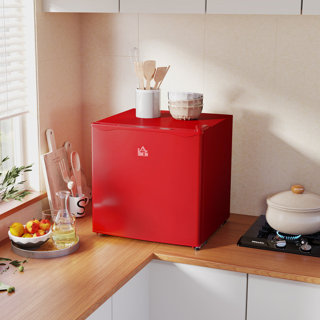 1.1 Cu. Ft. Mini Freezer, Compact Upright Freezer with Reversible Door, Removable Shelf, Adjustable Temperature, Red