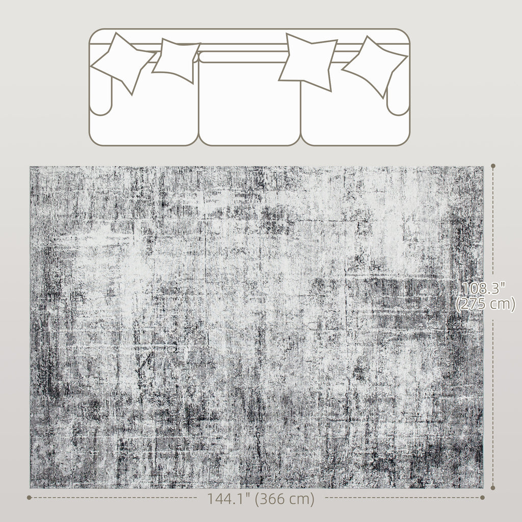 Area Rug for Living Room 9x12, Modern Abstract Machine Washable Rug, Non-Slip Carpet for Bedroom, Dining Room, Grey