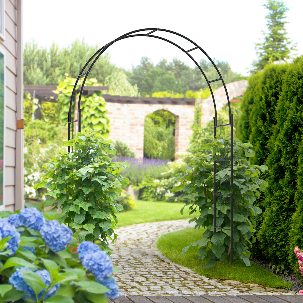 7FT Garden Arch Trellis, Outdoor Wedding Arbor for Ceremony for Climbing Roses, Vines and Plants