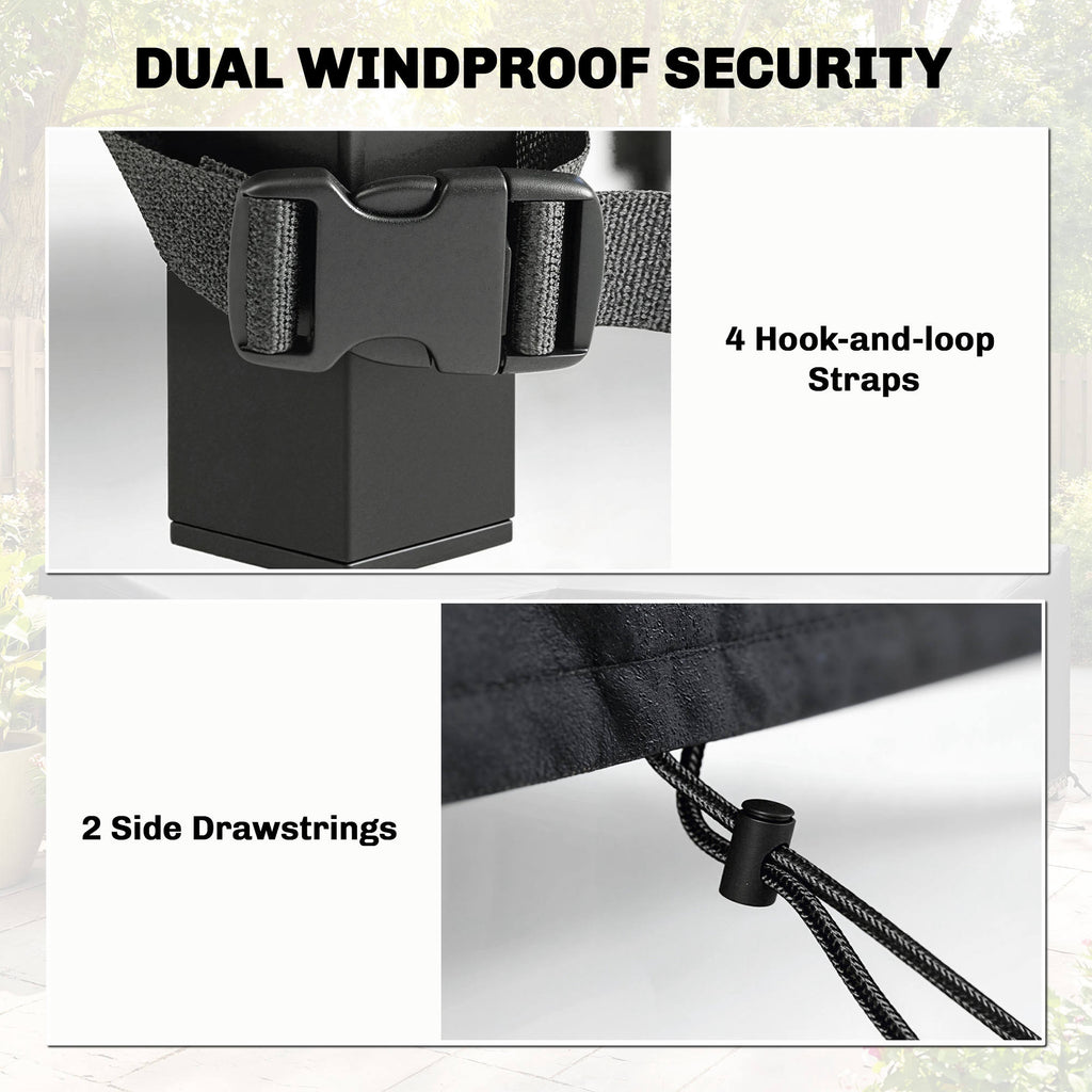 Patio Furniture Cover, Waterproof 420D Heavy Duty Outdoor Furniture Cover with Air Vents, 55.1" x 55.1" x 28.1", Black