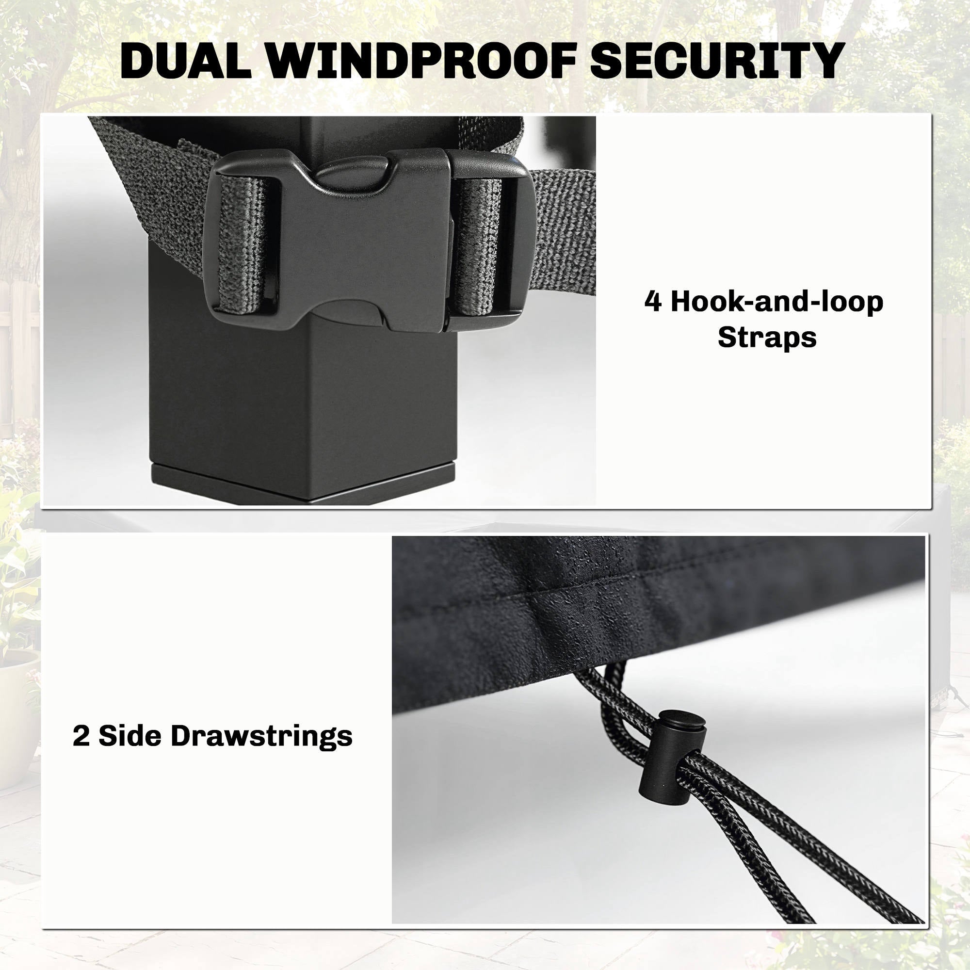 Patio Furniture Cover, Waterproof 420D Heavy Duty Outdoor Furniture Cover with Air Vents, 55.1" x 55.1" x 28.1", Black