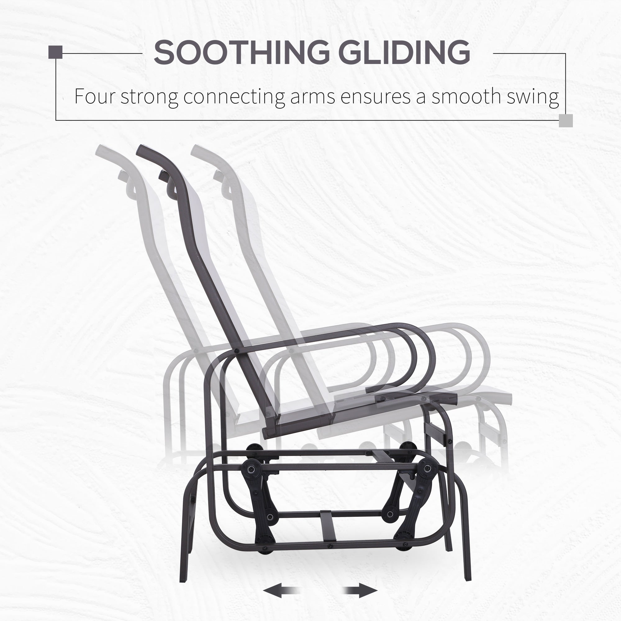 Outdoor Mesh Glider Swing Chair Patio Garden Rocking Gliding Seat Yard Porch Furniture, Brown Beige