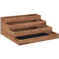 4-Tier Raised Garden Bed, Vertical Wooden Elevated Planter Box Kit with Liner for Vegetable, Flower, Herb, Dark Brown