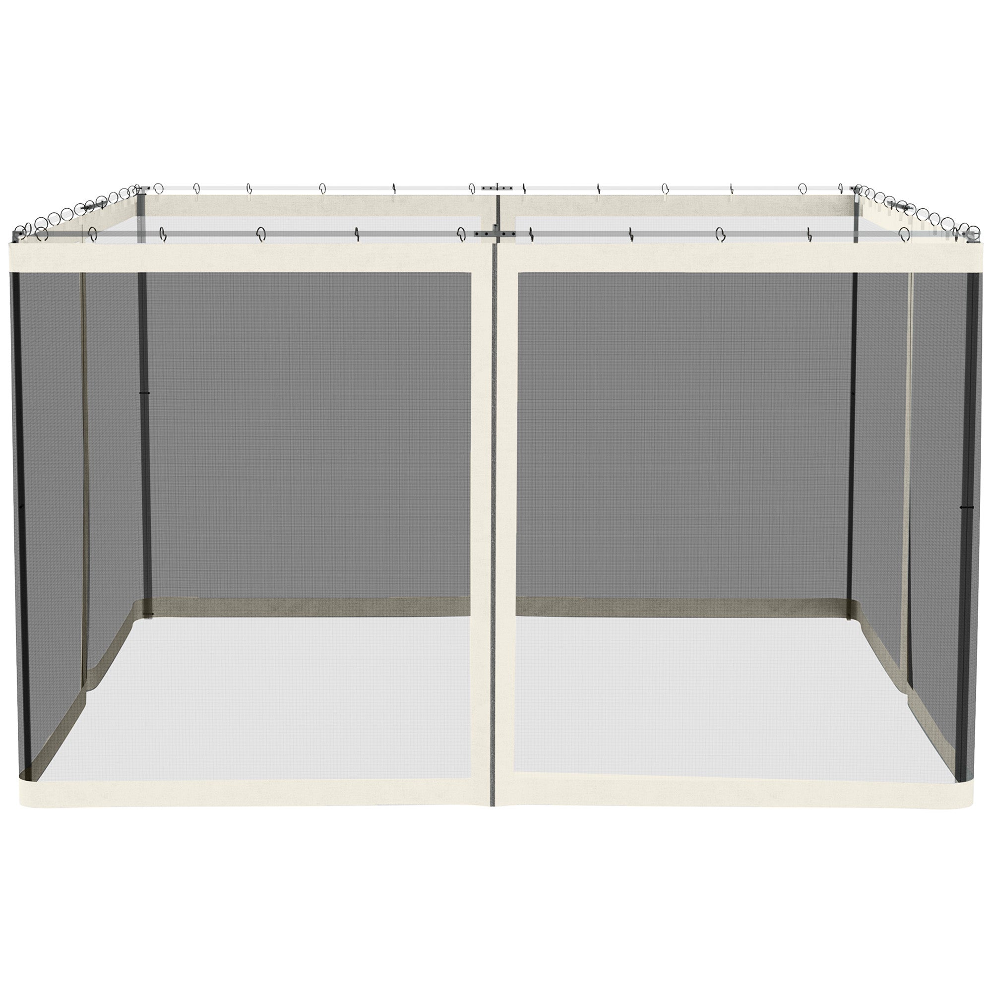 Replacement Mosquito Netting for Gazebo 10' x 12' Black Screen Walls for Canopy with Zippers, White