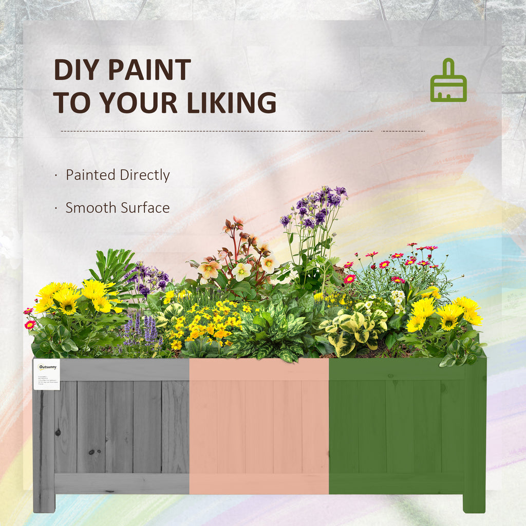 Foldable Elevated Planter Box, Wooden Raised Garden Bed for Backyard, Patio to Grow Vegetables, Herbs, Flowers, Grey