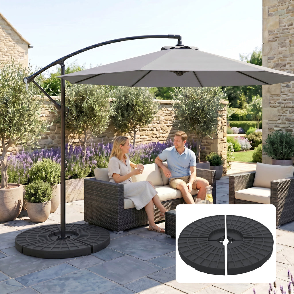 Set of 4 Umbrella Base Weights Outdoor Parasol Holder for Cross Base Portable