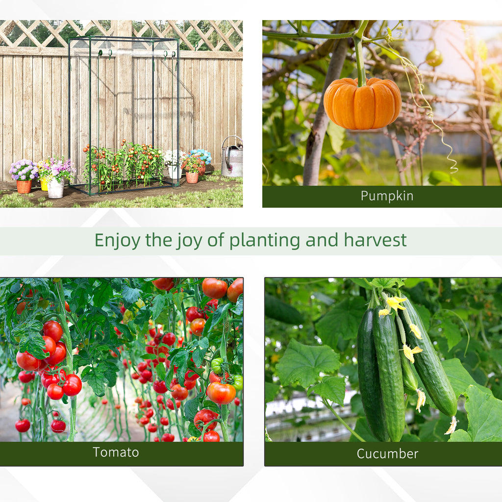 40"L x 20"W x 59"H Walk-in Garden Greenhouse with Steel Frame Outdoor Hot House Tomato Plant Warm House w/ Roll up Door, Plastic Cover, Clear
