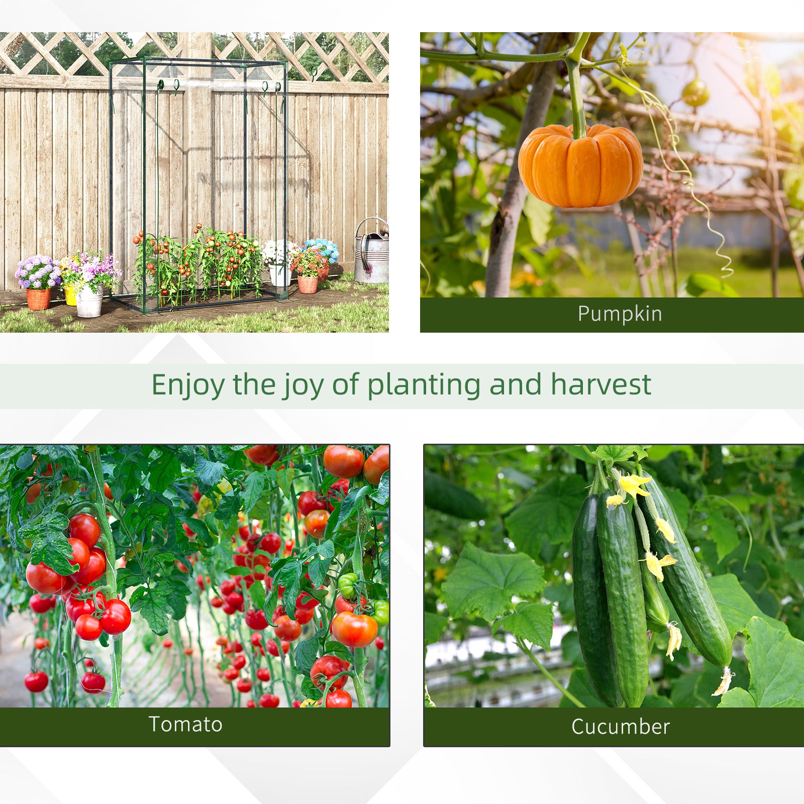 40"L x 20"W x 59"H Walk-in Garden Greenhouse with Steel Frame Outdoor Hot House Tomato Plant Warm House w/ Roll up Door, Plastic Cover, Clear