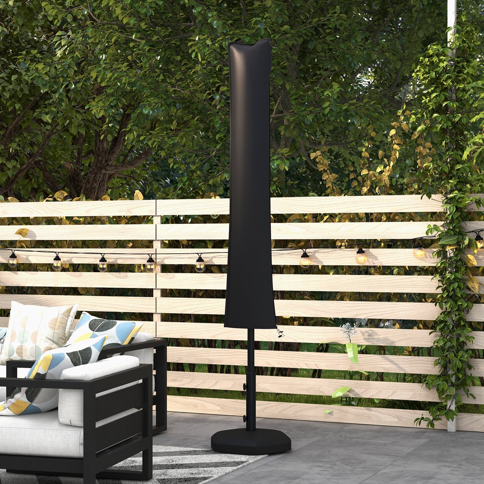 Parasol Cover, Patio Cantilever Cover, Banana Umbrella Cover with Zipper, Black