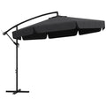 11 FT Cantilever Patio Umbrella Offset Parasol with Cross Base and 8 Ribs for Garden, Black