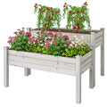 2 Tiers Wood Plant Raised Bed Flower Vegetable Herb Grow Box Stand Garden  Step Planter Stand Free Combination
