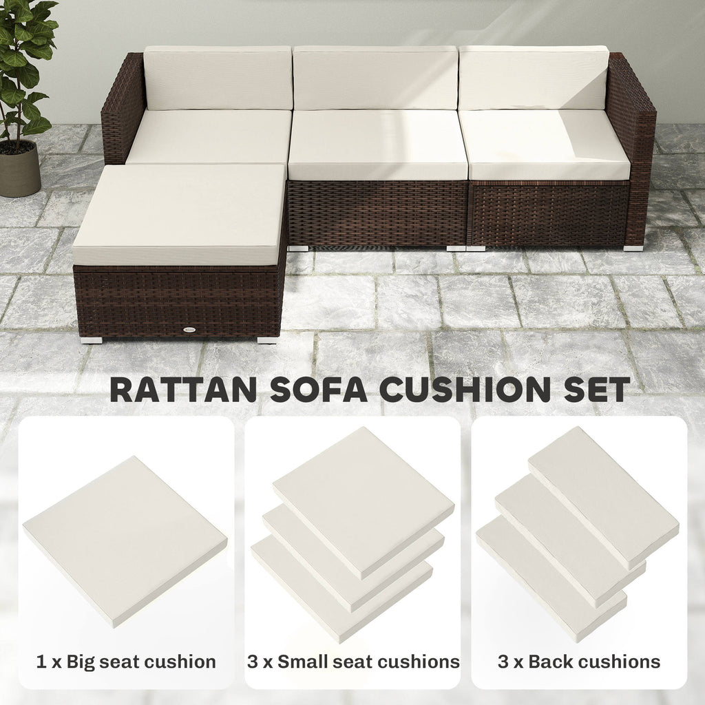 Patio Furniture Cushions Water-Repellent Outdoor Loveseat Cushion Removable Covers 23.6" x23.6", Cream