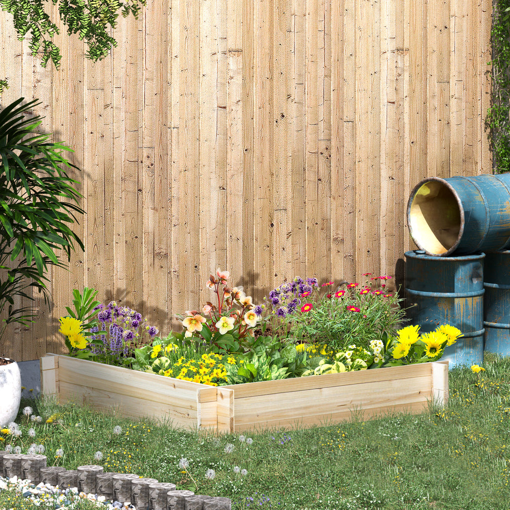 39'' x 39'' Screwless Raised Garden Bed, Wooden Planter Box, Easy DIY Herb Garden for Vegetable Flower Herb Outdoor Lawn Yard Patio