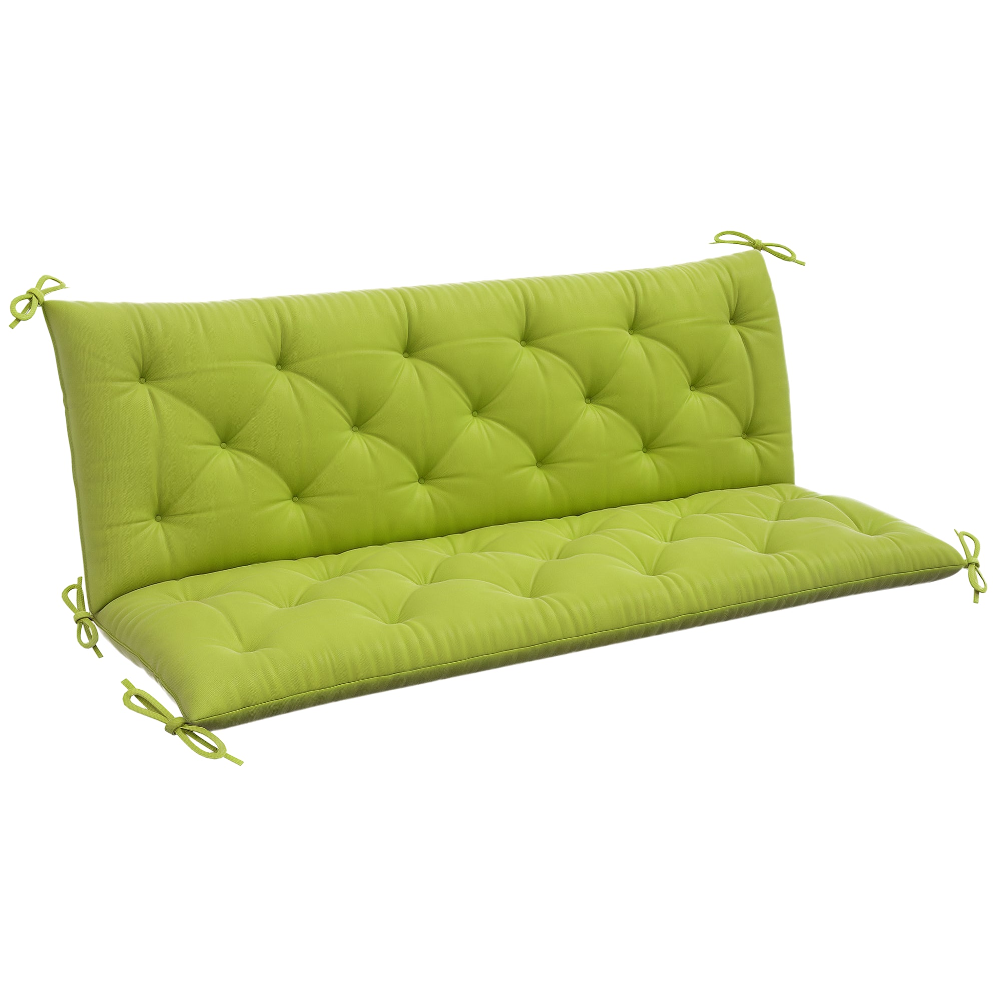 3-Seater Outdoor Bench Swing Chair Replacement Cushions for Patio Garden, Light Green