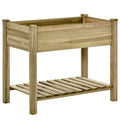 Elevated Planter Box with Legs and Storage Shelf, Raised Garden Bed, Elevated Wooden Planter Box, Green