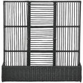Raised Garden Bed with Lattice Trellis, Rattan Outdoor Planter with Storage for Garden, Patio, Balcony, Black