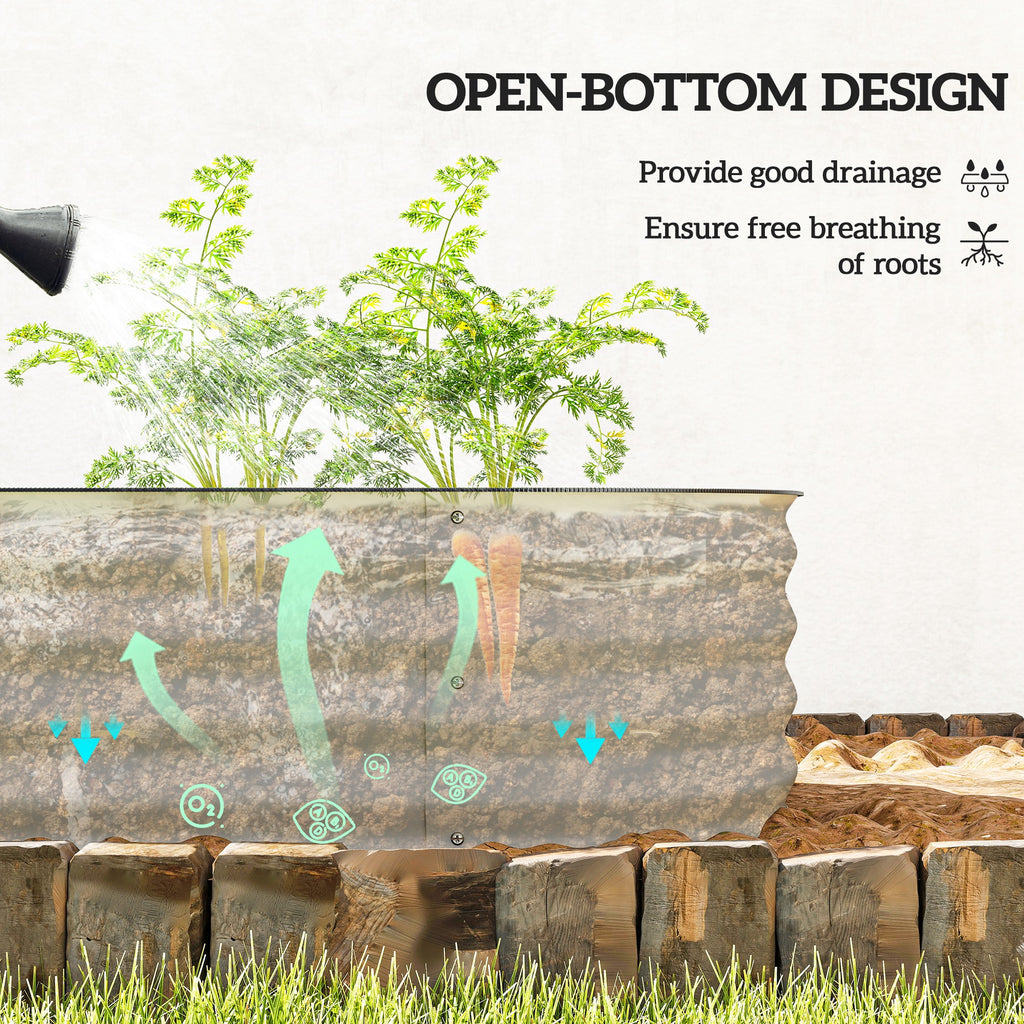7.9 x 2 x 1ft Galvanized Raised Garden Bed Kit, Metal Planter Box with Safety Edging, Cream White