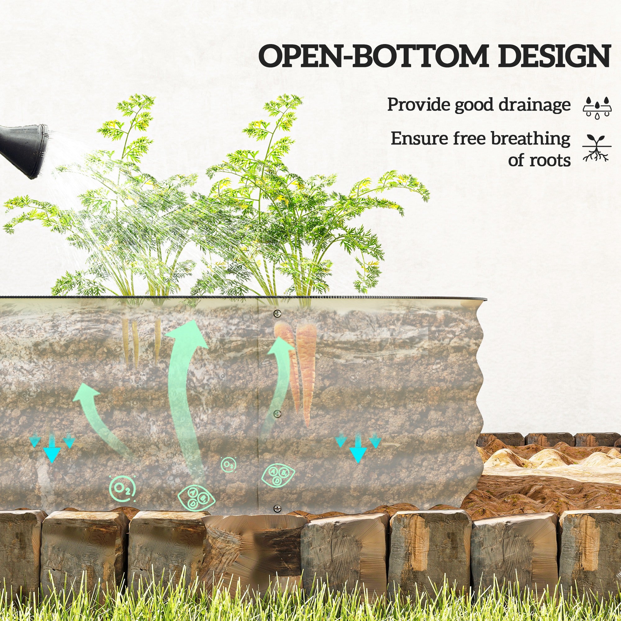 7.9 x 2 x 1ft Galvanized Raised Garden Bed Kit, Metal Planter Box with Safety Edging, Cream White