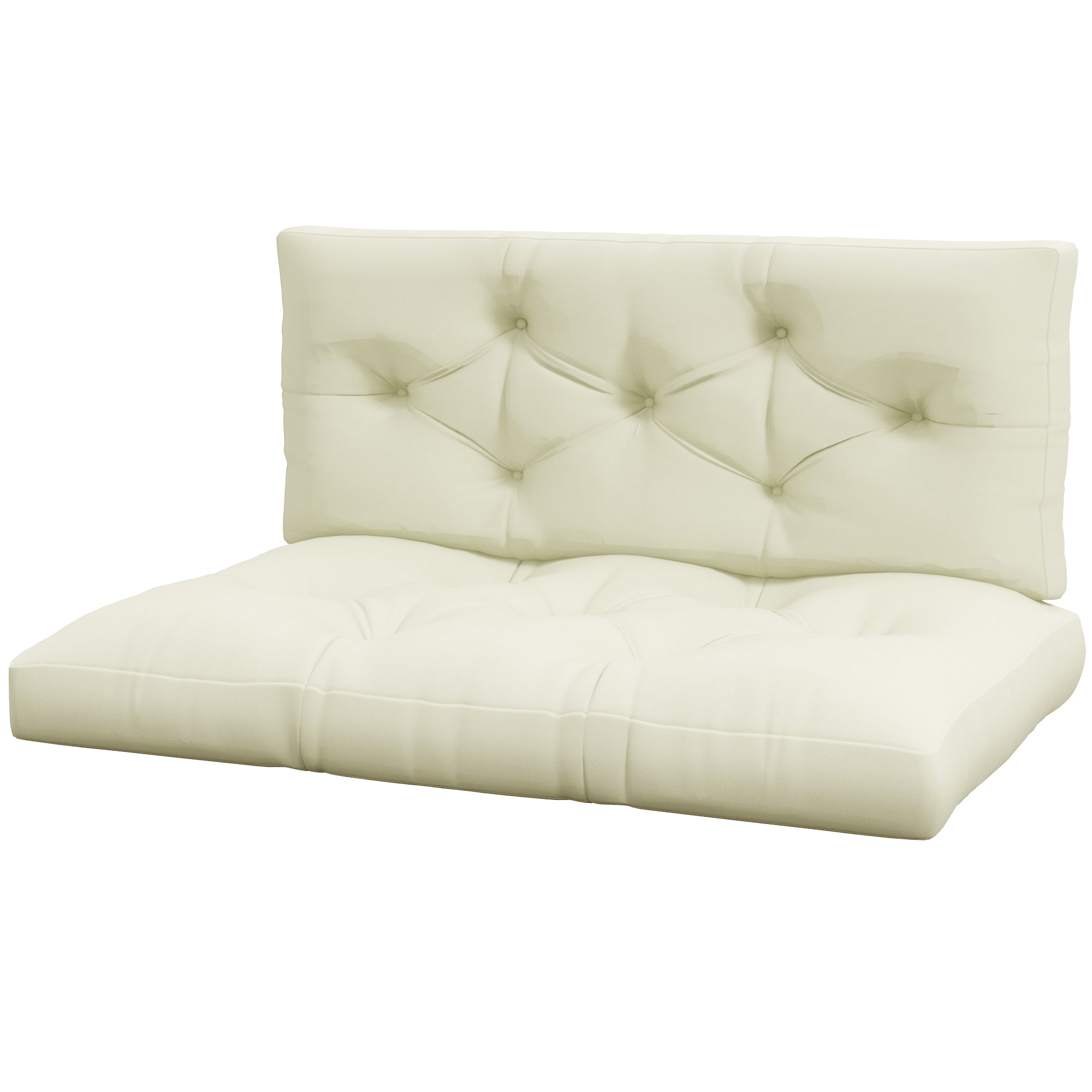 2 Seater 5" Thick Outdoor Seat Cushions with Back Cushion for Pallet, Loveseat Outdoor Furniture Cushions, Cream White