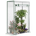 40"L x 20"W x 59"H Walk-in Garden Greenhouse with Steel Frame Outdoor Hot House Tomato Plant Warm House w/ Roll up Door, Plastic Cover, Clear
