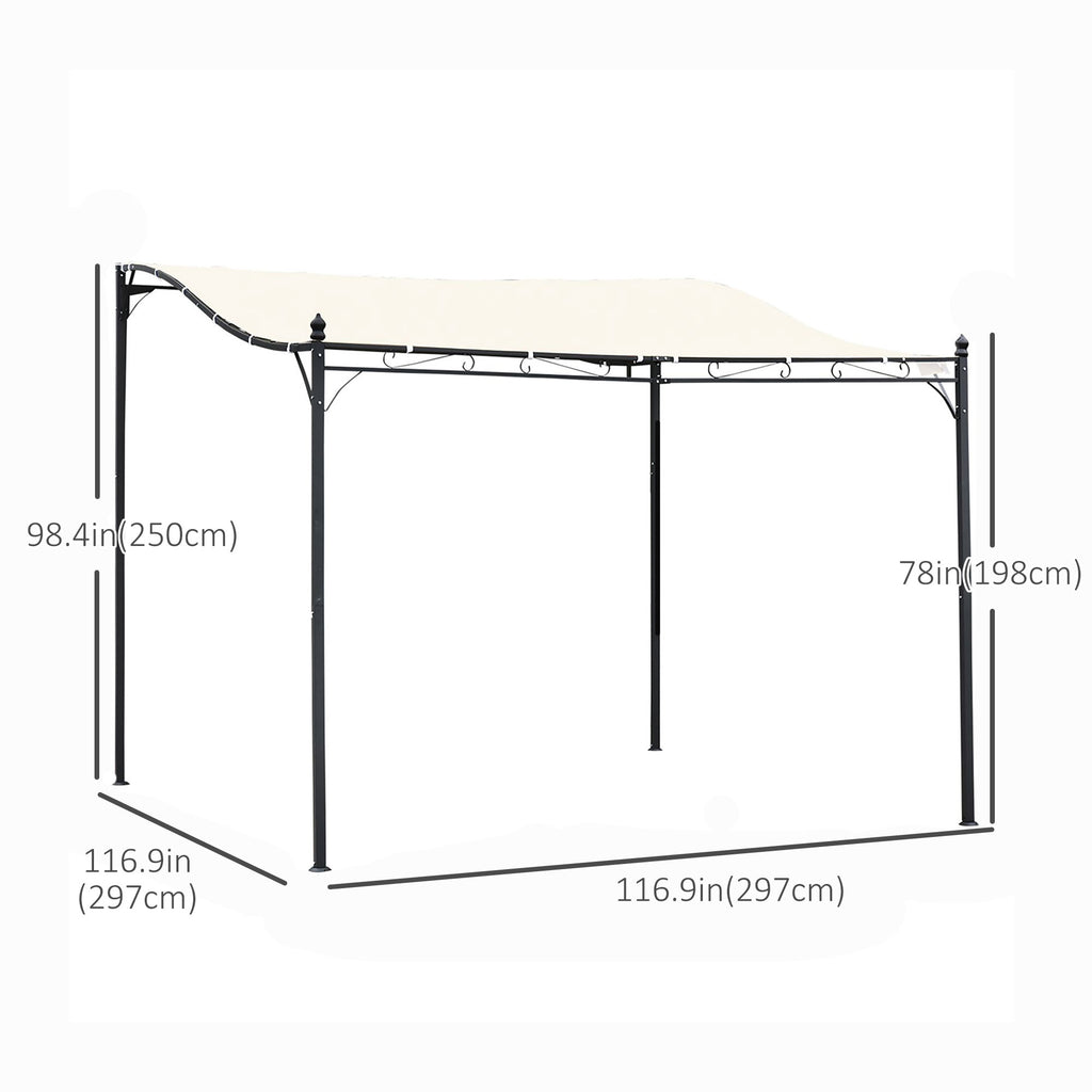 Portable Gazebo 10x10 Steel Patio Outdoor Sun Shelter for Porch, Patio & Yard, Weather-resistan, Cream White