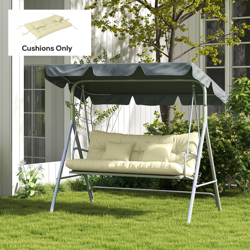 4-Piece Back and Seat Cushion Pillows Replacement and Pillows, Patio Chair Cushions Set with Ties, Cream White