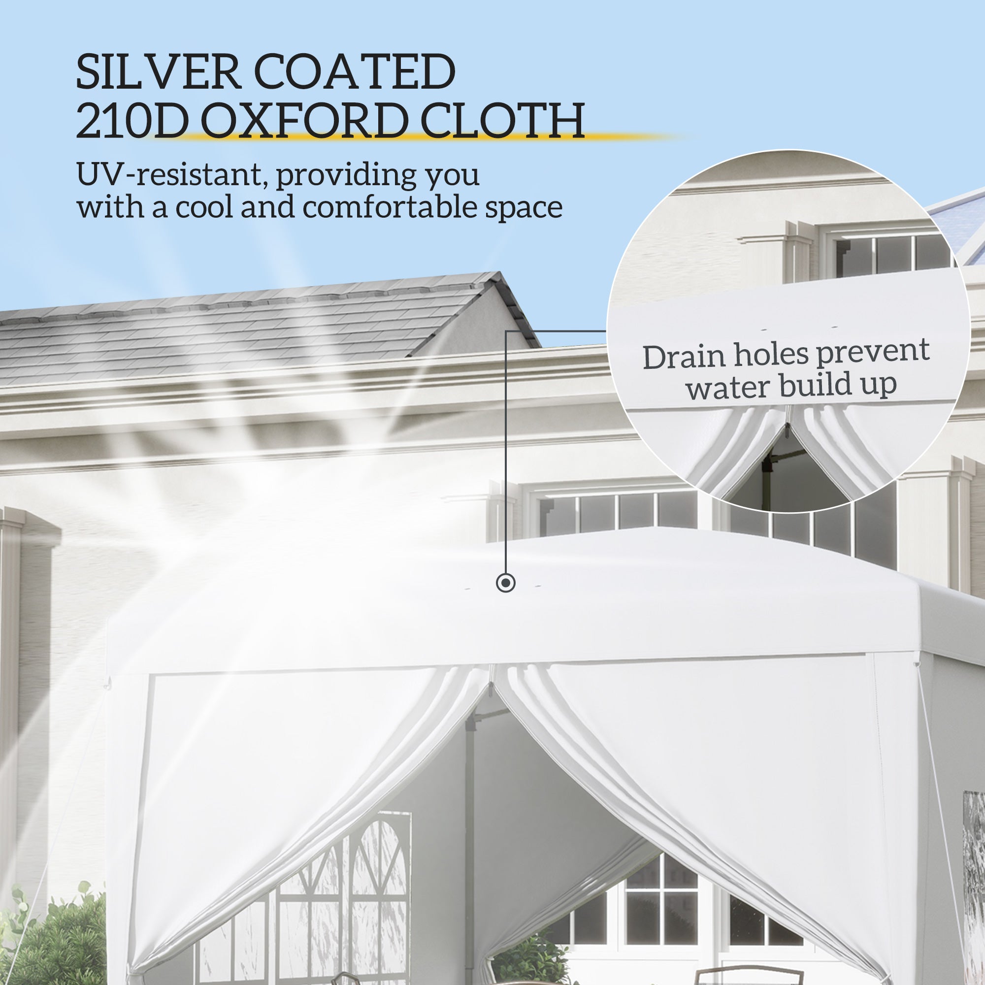 10'x10' Outdoor Pop Up Party Tent Wedding Gazebo Canopy with Carrying Bag (White)