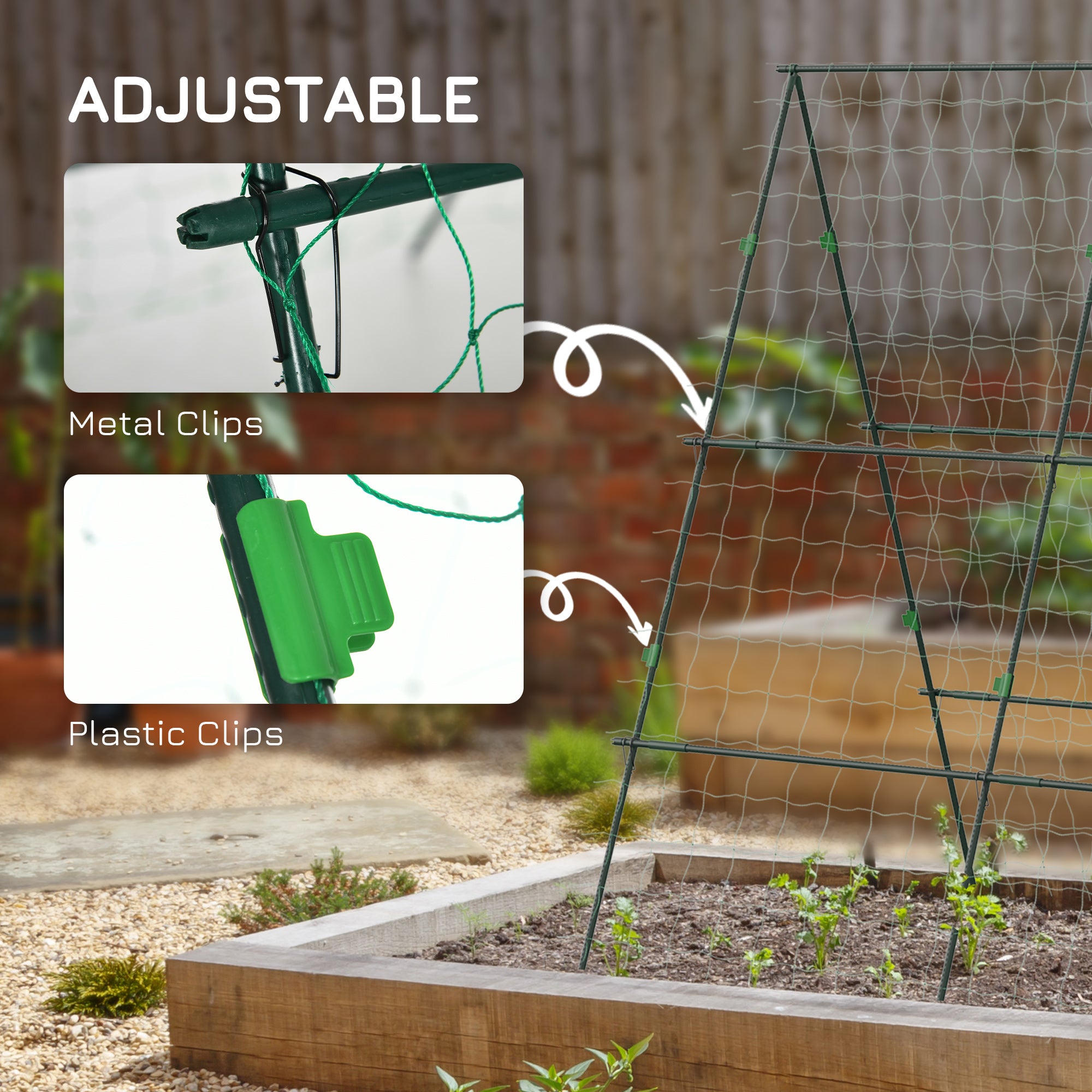 71" x 71" Metal Cucumber Trellis with Netting for Climbing Plants Vegetables, A Frame Tomato Plant Support Tomato Trellis for Vegetable Garden, Patio, Balcony, Green