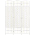 3 Panel Folding Room Divider, Portable Privacy Screen, Wave Fiber Room Partition for Home Office, White
