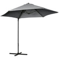 8.5FT Outdoor Cantilever Roma Parasol with 360Â° Rotation and Cross Base, Offset Patio Umbrella for Garden, Dark Grey